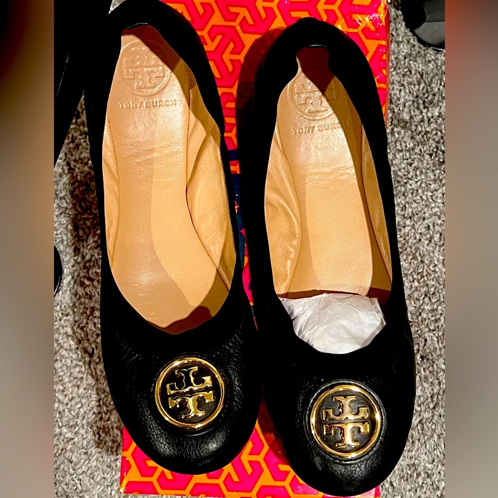 Tory Burch Black Flats